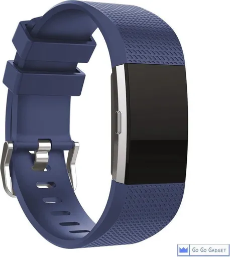 Compatible with Fitbit Charge 2 Silicone Watch Band Large Dark Blue