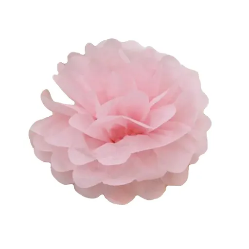 Decorative Paper Flower Balls 10pcs Party Hanging Pom Pom Wedding Event Decor - Pink