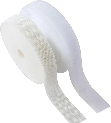 Sew on Hook and Loop Strips 3/4in x 5yd | Easy to Sew | Excellent Grip | Non-Adhesive Back Nylon Strips Fabric Fastener Non-Adhesive Interlocking Tape for Clothing Sewing Crafts and DIY, White