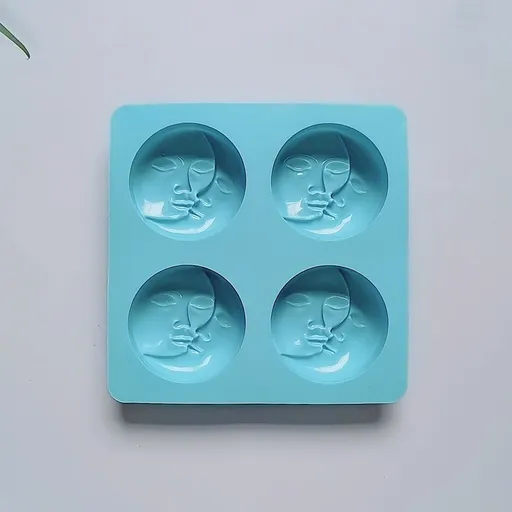 Silicone Soap Molds,Sun & Moon Face Soap Molds for Soap Making, Bath Bomb Molds for Homemade Bath Bombs,Lotion Bar, Resin Making
