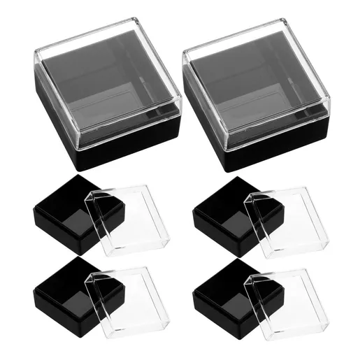 Black Acrylic Small Display Box for Organizing Craft Beads and Storing Jewelry Size 6.7x4.7x3.5 Inches