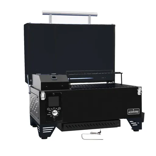 Asmoke AS350 Portable Wood Pellet Grill - Cyder Black