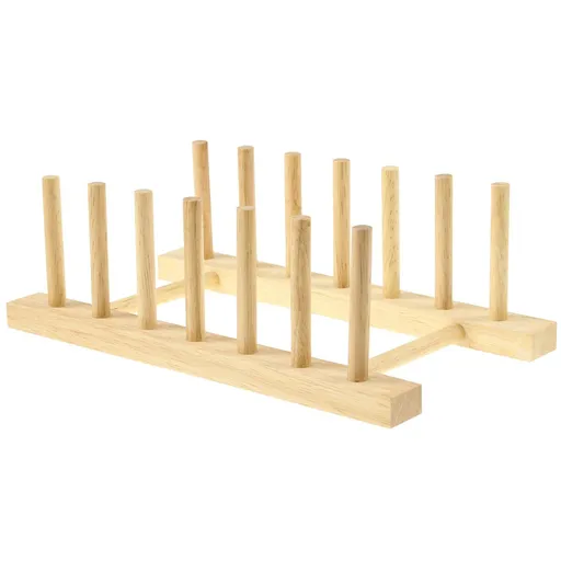 Home kitchen bamboo and wood display shelves, bowls, plates, plates, and drainage racks, Wooden plate rack, Wood