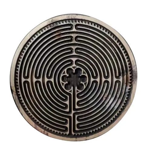 Meditation Finger Labyrinth Meditation- Round Design Handmade Wooden Finger Labyrinth Durable and Portable