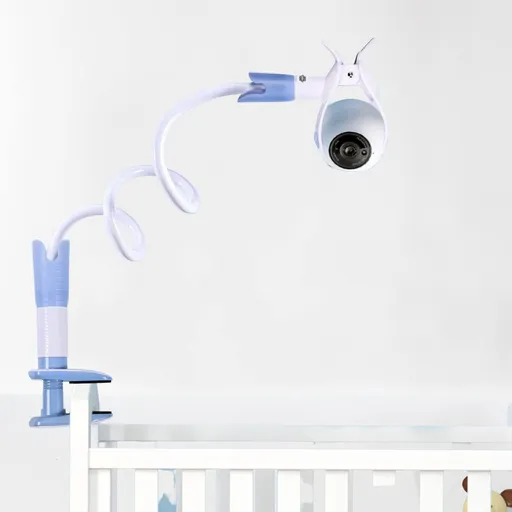 Universal Baby Monitor Mount with Safety Strap, Flexible Long Arm Baby Camera Holder, Adjustable Bracket Clamp Stand for Most Baby