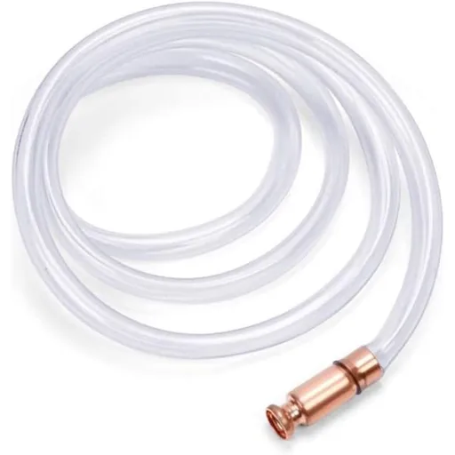 2M Self Priming Copper Jiggle Siphon Hose with Built-In Pump for Safe Liquid Transfer of Oil, Diesel, Water, Beer or Wine, Transparent PVC Tube with 18mm Diameter, 3.5 Gallons