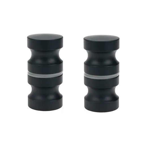 2 Pack Back-to-Back Bathroom Door Handles,Solid Stainless Steel Shower Glass Door Knob,Small Pulls for Glass Door (Black)