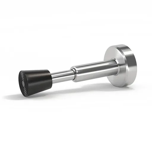 Door Stops Stainless Steel Door Stoppers with Hydraulic Shock Absorption, Natural Finish, Spring-Loaded, Height Door Stop
