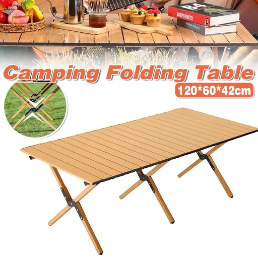 Folding Table Portable Picnic Camping Table Egg Roll Multi Function Outdoor
