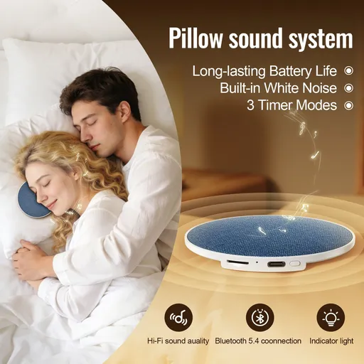 2026 New Pillow Sleep Speaker: Under-Pillow Audio, Listen to Music and Audiobooks for Stress Relief, White Noise for Better Sleep, Essential for Travel and Home/Hemp cloth