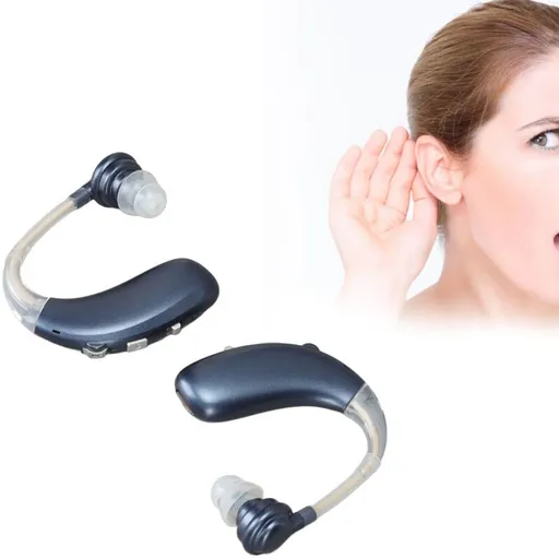 1 Pair Hearing Aids Sound Listening ABS Silicone Rechargeable Ergonomic Medical Device Blue