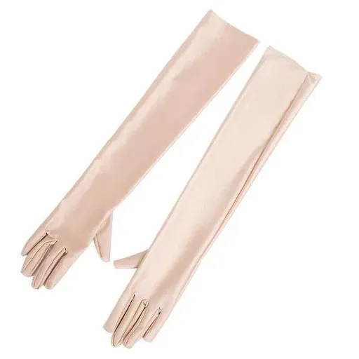 Elegant Long Satin Evening Gloves Formal Dress Accessory for Opera Prom Party Women - Champagne