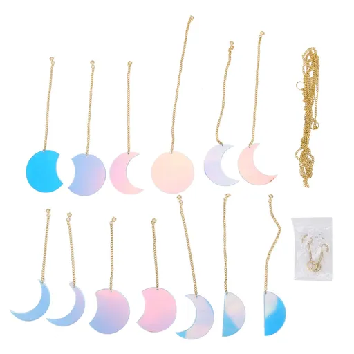 13PCS Moon Phase Wall Hanging Decor Banners Hanging Ornaments for Bedroom Home Office Nursery Wall Art