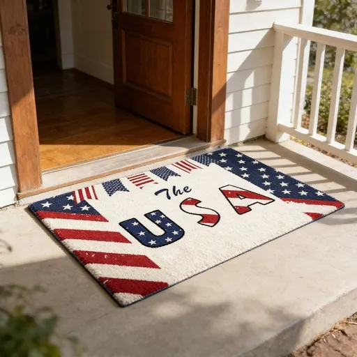 Rectangle Area Rug 23.6x15.7 Inch, American Flag 250th Anniversary Decorative Mat For Living Room Bedroom Dining Room