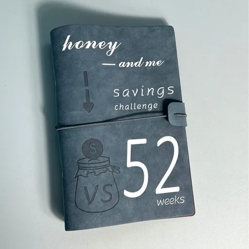 Dark Blue 52-week couple's savings challenge binder - 6-ring financial planner set (2 books)