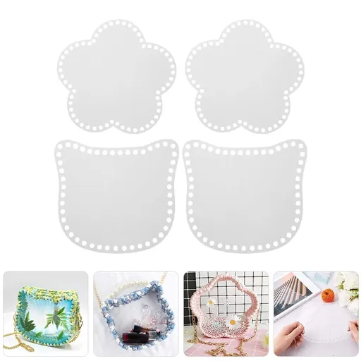 Sturdy White Acrylic Handbag Shaper for DIY and Crochet 4Pcs