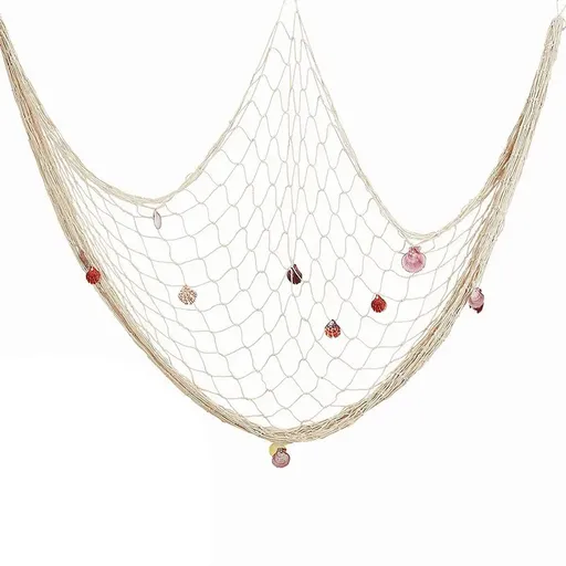 Nautical Decorative Fishing Net Cotton Hand Weaving Mediterranean Style Fishing Net for Party Home Photography Props