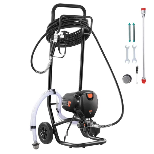 Stand Airless Paint Sprayer, 750W 3000PSI High Efficiency Electric Airless Sprayer With Cart, Fine And Even Painting Effect, Paint Sprayers for Home Interior and Exterior Furniture and Fences