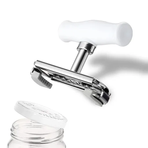 （white）Upgraded Jar Opener Stainless Steel Adjustable Easy Jar Opener with Non-Slip Rubber Pad Fit Seniors, Arthritis