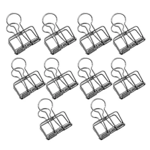 Solid Color Hollow Out Swallowtail Metal Binder Bookmark Clips Office Supplies - Silver