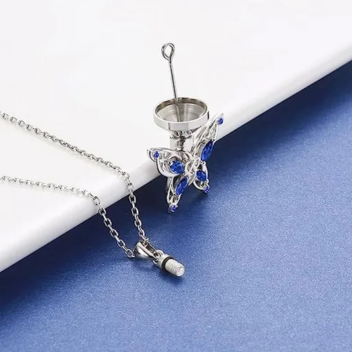 Butterfly Cremation Urn Necklace for Ashes Sterling Silver Memorial Keepsake with Pendant Jewelry Women Keepsake Bereavement