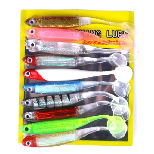 10 Pcs Artificial Fishing Bait Silicon Soft Rubber Fish