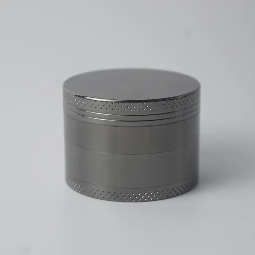 Grey Premium 4-Layer Zinc Alloy Herb Grinder - Magnetic Lid & Fine Grinding, 63mm, 162g