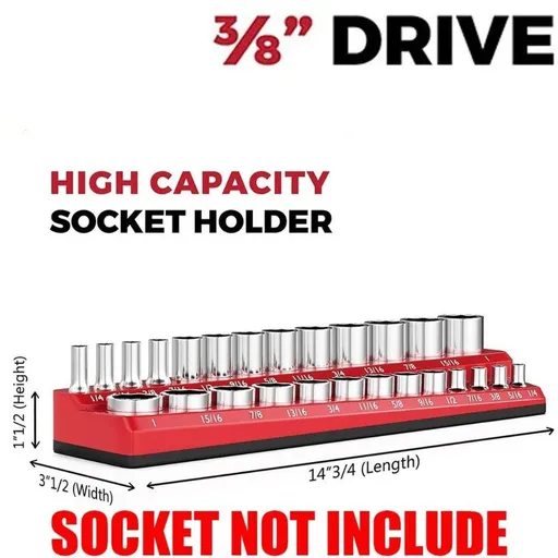 1PC 3/8" Red Imperial Magnetic Socket Organizer Storage Holder Trays Single size