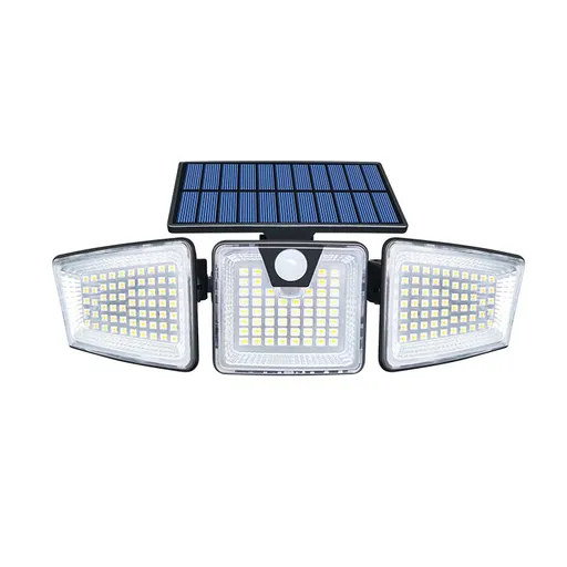 Solar Super Bright LED Sensor Wall Light Outdoor Patio Triple Wall Light IP65 Waterproof Adjustable Angle Three Side Lighting