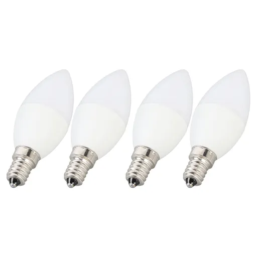4PCS E14 LED Candelabra Light Bulbs 40W Equivalent Daylight White 6000K 5W 450LM Light Sensing Chandelier Light Bulbs for Home