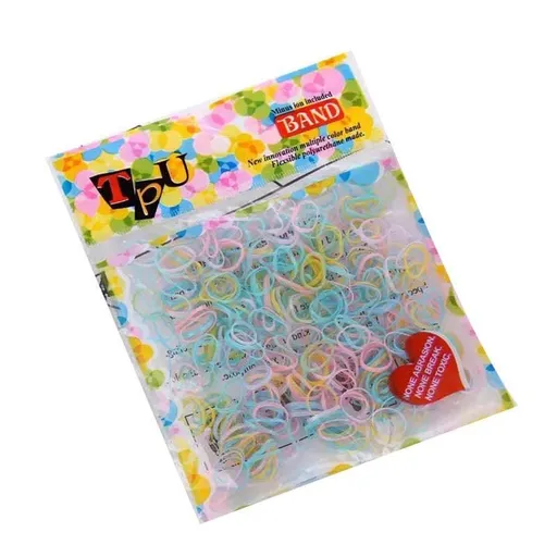 400pcs Small Elastic Rubber Band Hair Ties Multi Colour Black Ponytail Holders - Jelly Colour
