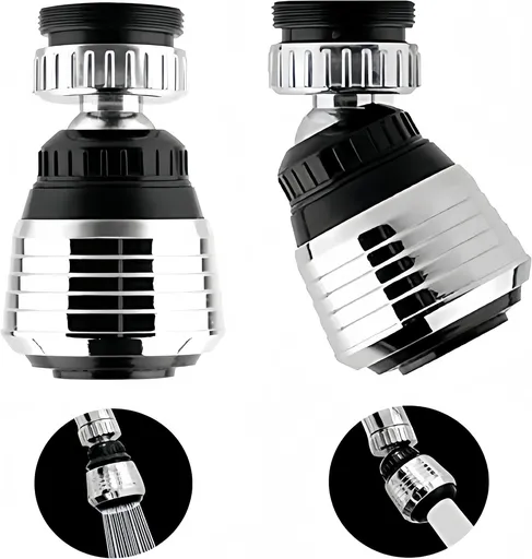 2PCS 360 Degree Swivel Faucet Aerator Deluxe Water Saving Faucet Sprayer Water Saving Bubbler Pressurized Faucet Filter Kitchen Accessories (360 Degree, Count, 2)