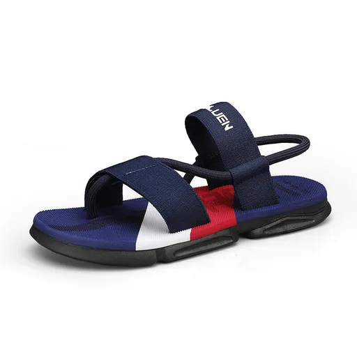 Men's 3-Color Convertible Sandals & Slippers, Outdoor Non-Slip EVA Thick-Sole Beach Shoes for Dual Wear(dark blue-45)