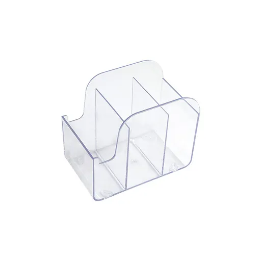 Multifunctional Transparent Desk Organizer with 3 Compartments - Pen Holder and Stationery Storage for Office Supplies