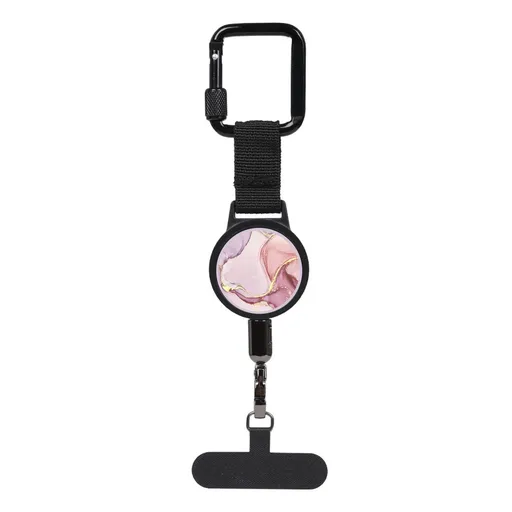 ABS alloy retractable anti-theft tether, 60-70cm steel cable, hang phone & keys, must-have anti-loss gear!/PINK