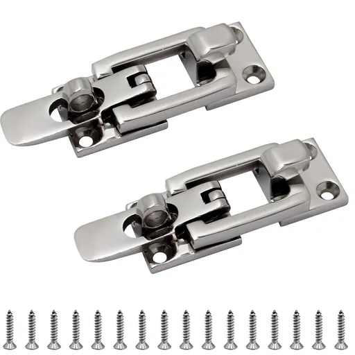 2pcs Heavy Duty 316 Stainless Steel Anti-Rattle Lockable Hold Down CLAMP Stainless Steel Lockable Latches（Including screws）