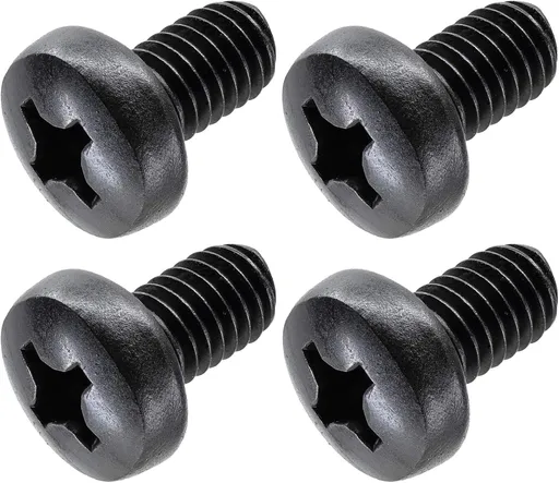 Black License Plate Screws for BMW and Tesla, Phillips Machine Pan Head 18-8, Stainless Steel, M5-0.8 x 6 mm Bolt (Pack of 4)