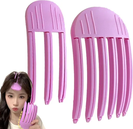 Hairdresser Hair Clips - Hair Root Clip - Sectioning Clip - Hair Clip with Artifact - Hair Root Hair Clip - Hairpin Without Traces - High Skull Top Fixed Forehead Hairpin Create Swollen Hair Roots - Pink - 2 Pieces