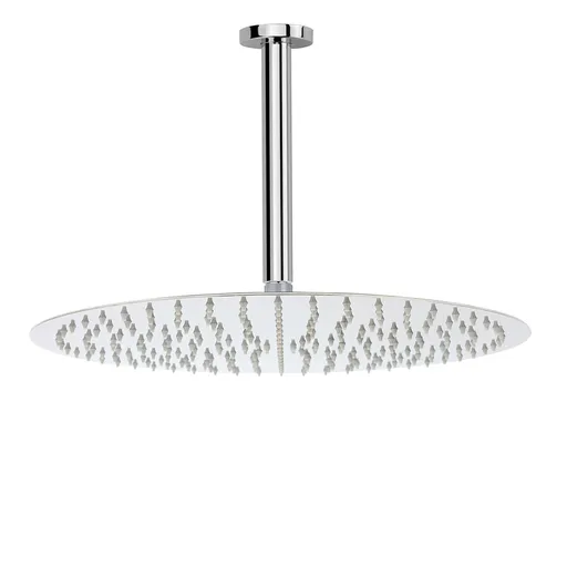 WELS Chrome Large 16" Round Rain Shower Head 300mm Ceiling Dropper Extension Arm Set