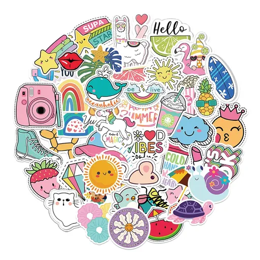 100PCS Cute Water Bottle Stickers for Kids, Waterproof Vinyl VSCO Stickers Phone Skateboard Notebooks Laptop Sticker Packs