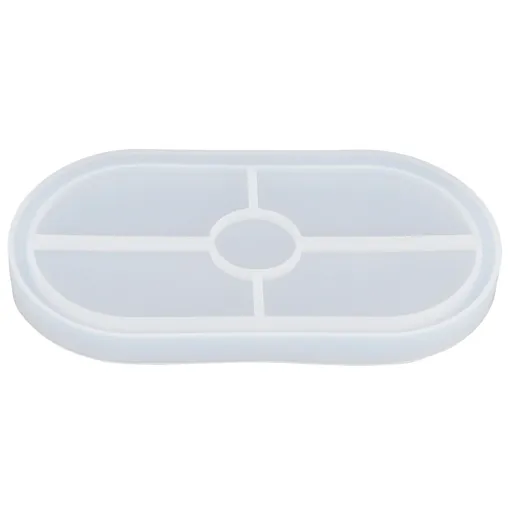 DIY Silicone Mold Oval Crystal Epoxy Resin Tea Coaster Mold for Home Kitchen Bakery