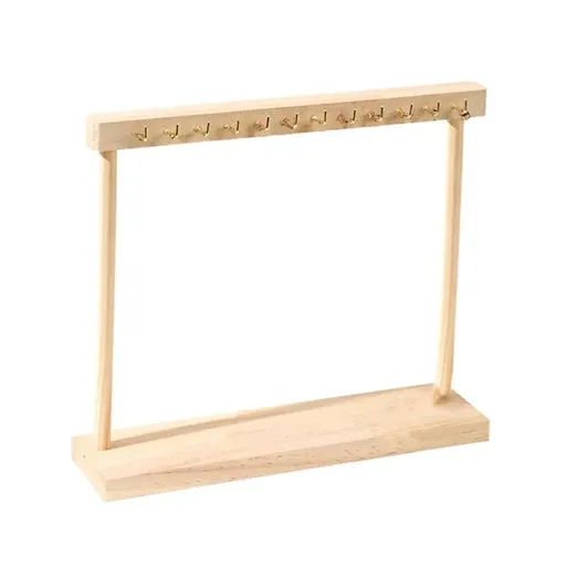 Solid Wood Necklace Jewelry Display Racks for Home Store Showcase Storage - 12 hooks