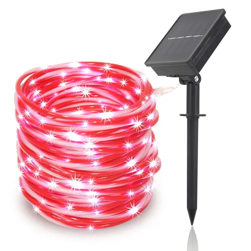 LED solar candy colored tube light outdoor courtyard decoration Christmas decoration PVC copper wire LED light string
