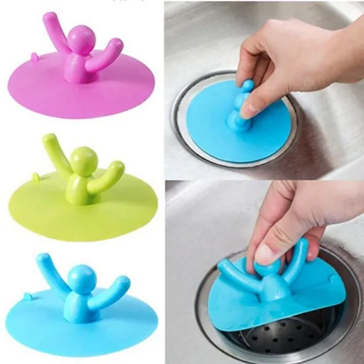 3 Pack Cute Human-Shaped Floor Drain Plug Household Kitchen Toilet Bathroom Shower Waterproof Silicone Sink Plug Bathtub