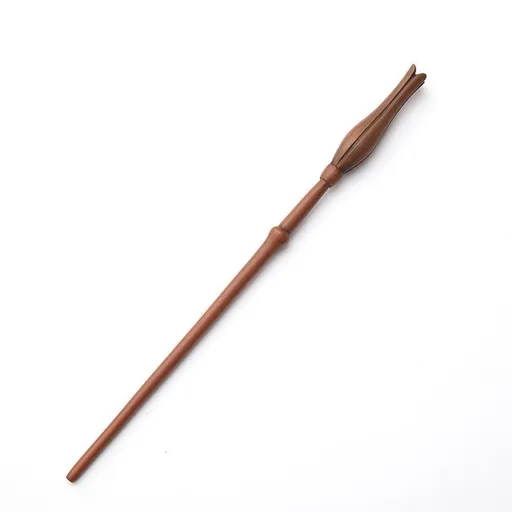 Delicate Slim Resin Wizard Wand With Metal Core, Christmas & Halloween Party Prop, Style 13, Black Gold Stamping Ribbon Gift Box