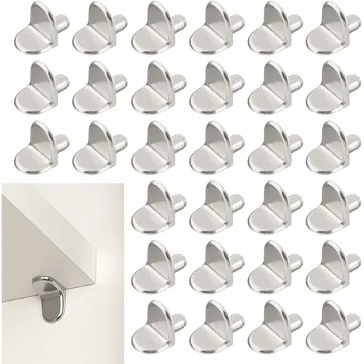 30 Pieces Shelf Support Pegs, 5Mm Shelf Pegs L-Shaped Bracket For Wood And Glass Cabinet Storage Furniture Cupboard