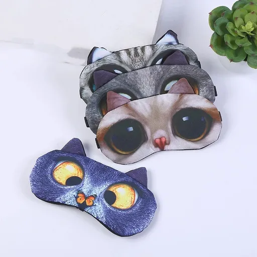 4 Pack Cute Animal Funny Sleep Eye Mask for Sleeping Cat Dog Soft Plush Blindfold Sleep Masks Eye Cover Eyeshade for Kids Girls