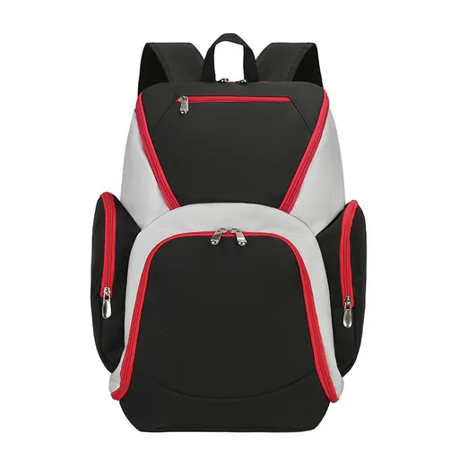 Black and red Large Capacity Oxford Cloth Basketball Backpack - Waterproof Gym & Travel Bag for Men & Women with S-Type Straps