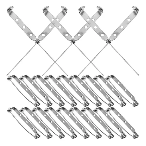 120Pcs DIY Brooch Safety Pins Plated Silver Metal Bar Pins for Craft Making Accessories