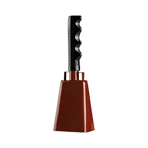 1 Piece 120 dB Brass Cowbell, sports bell with non slip handle and adjustable strap for baseball football events and cheering, Coffee Brown